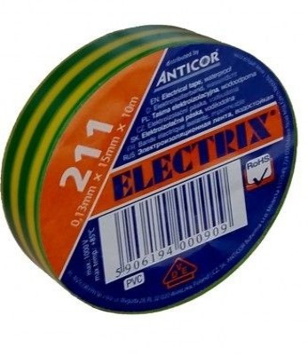 Páska izolačná PVC 0,13x15x10-žltozelená - N2