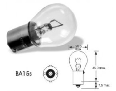 Žiarovka Elta 12V 21W BA15s červená - N2