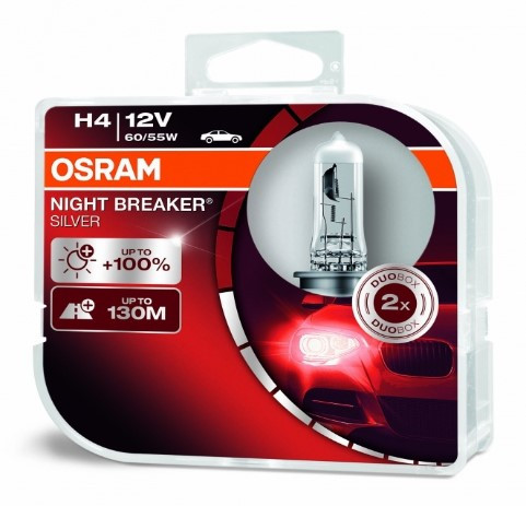 Žiarovka Osram 12V H4 BREKER SILVER+100% sada 2ks - N2
