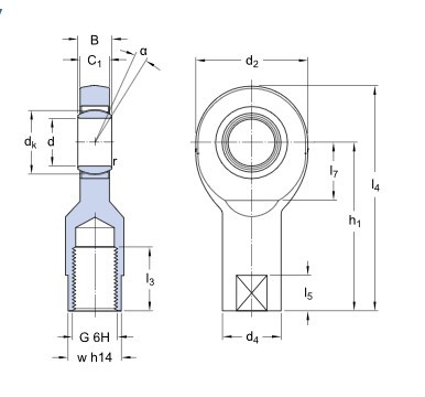 SKF SI 20 C kĺbová hlavica - N2 - 2
