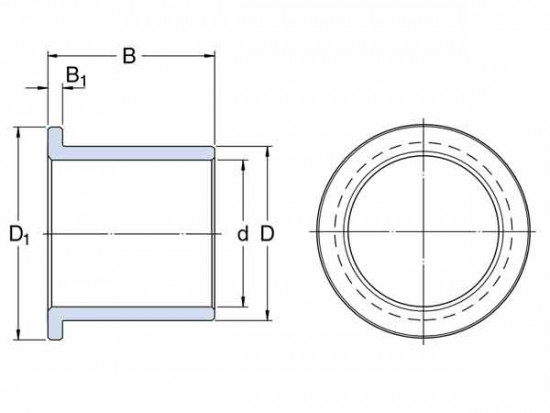 SKF PPMF 101212 prírubové polyamidové klzné puzdro PTFE - N2 - 2