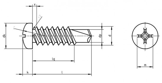 Skrutka TEX phillips DIN 7504N 4,8x45 nerez A2 - N2