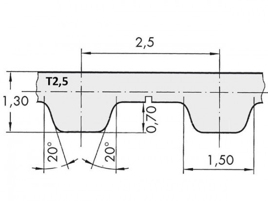 Remeň ozubený T2,5 317,5 10 optibelt Alpha Torque - N2