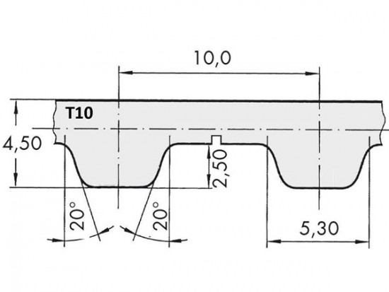 Remeň ozubený T10 260 10 optibelt Alpha Torque - N2
