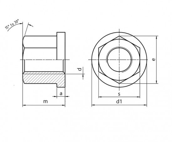 Matica s nákružkom DIN 6331 M8 |10| bez PÚ - N2 - 2