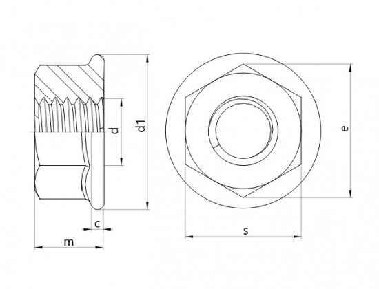 Matica s golierom DIN 6923 M10 |08| pozink - N2 - 2