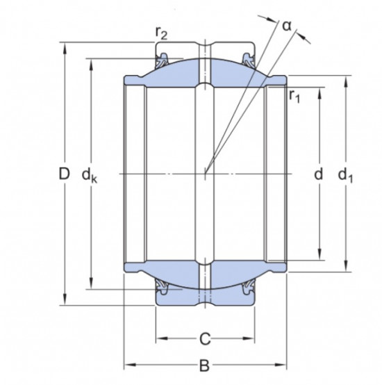SKF GEM 45 ES-2RS (GE 45-HO-2RS) kĺbové ložisko oceľ/oceľ - N2 - 2