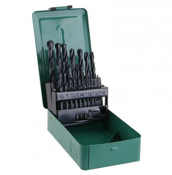 Súprava vrtákov HSS 1-10 mm (po 0,5 mm) 19 ks v plechovej krabičke - N2