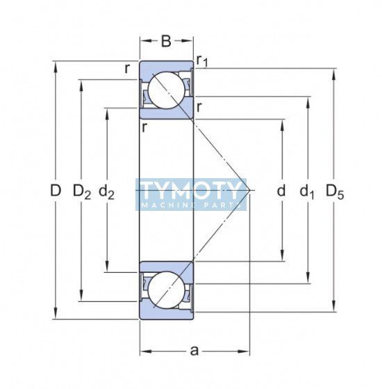 SKF 7308 BE-2RZP guľkové ložisko s kosouhlým stykom | Tymoty.sk