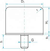Silentblok - doraz valcový so skrutkou typ GP-1G 160x125 M16x44 - N1