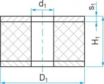 Silentblok - valcová pružina priechodný typ GH 50x17/50 - N1
