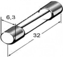Poistka sklenená 10A 6,3x32mm - N1