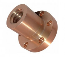 Matica trapézová kruhová prírubová ľavý závit DIN 103 Tr50x8 bronz - N1