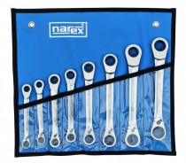 Súprava - račňový obojstranný kľúč vyhnutý 5 - NAREX°, 230838R.608 - DIN 3110, 8-dielna /5,5-17/ - N1