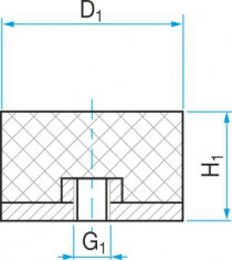 Silentblok typ 5 - 20x15 M5 - N1
