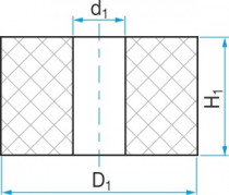 Silentblok - valcová pružina priechodný typ GP 40x12/25 - N1