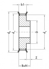Remenica 25 8MDC 36 optibelt ZRS DC s predvŕtanou dierou - N1