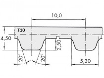 Remeň ozubený T10 800 10 optibelt Alpha Torque - N1