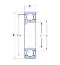 SKF W 6000-2Z nerezové guľkové ložisko - N1