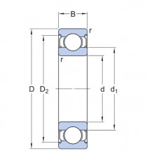 SKF W 6202-2Z/VT378 nerezové guľkové ložisko - N1