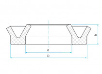 Manžeta na piest 140x160x15 AU80 PN 029274.1 Rubena - N1