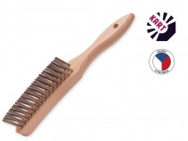 Kefa kútová s drevenou rukoväťou, 3-radový nerezový hladký drôt 0,35 mm/KART 1111076 - N1