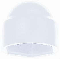 Krytka klobúková pre šesťhran M12 PVC biela s=19 mm - N1