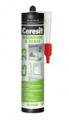 Ceresit CS 23 Glass - 280 ml silikón na sklo a akvária čierny - N1