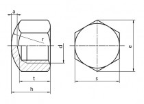 Matica uzavretá nízka DIN 917 M24 nerez A2 - N1