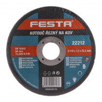 Rezný kotúč na kov 115x1,2x22,2 rovný, FESTA 22212 - N1