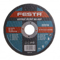 Rezný kotúč na kov 115x2,5x22,2 rovný, FESTA 22216 - N1
