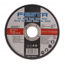Rezný kotúč na kov 115x1,6x22,2 rovný, FESTA 22251 - N1