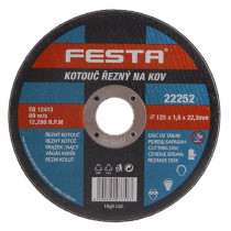 Rezný kotúč na kov 125x1,6x22,2 rovný, FESTA 22252 - N1