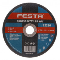 Rezný kotúč na kov 150x2,5x22,2 rovný, FESTA 22220 - N1