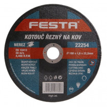 Rezný kotúč na kov 180x1,6x22,2 rovný, FESTA 22254 - N1