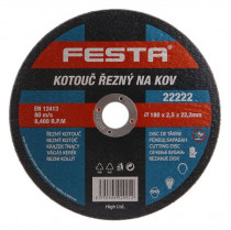 Rezný kotúč na kov 180x2,5x22,2 rovný, FESTA 22222 - N1