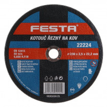 Rezný kotúč na kov 230x2,5x22,2 rovný, FESTA 22224 - N1