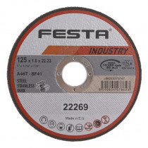 Rezný kotúč na kov 125x1,6x22,2 rovný INDUSTRY, FESTA 22269 - N1