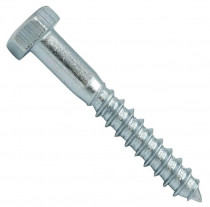 Skrutka do dreva šesťhranná hlava DIN 571 20x160 zinok biely - N1