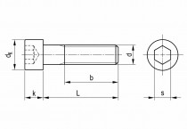 Skrutka valcová hlava - inbus DIN 912 M16x170 nerez A2 - N1