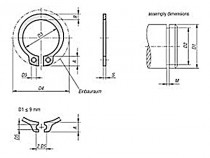 Poistný krúžok na hriadeľ DIN 471 - 127 mm - N1